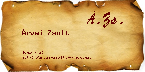 Árvai Zsolt névjegykártya