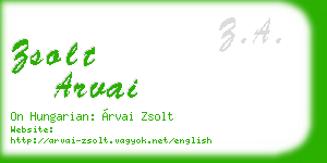 zsolt arvai business card